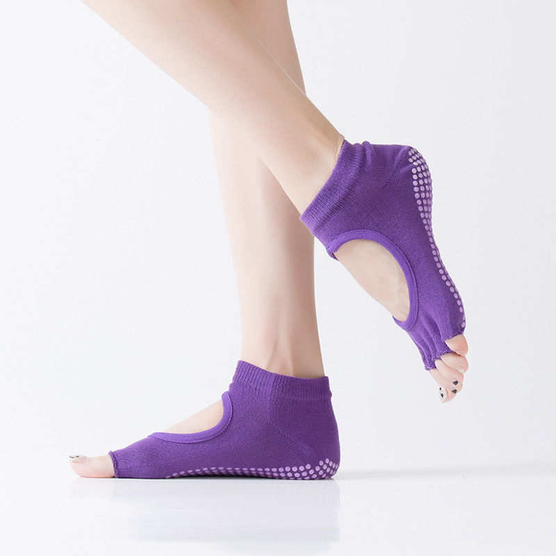 Pilates Yoga Workout - Damen Fünf-Zehen-Socken ohne Rückseite, Rutschfeste Fitness-Workout-Yoga-Socken,
