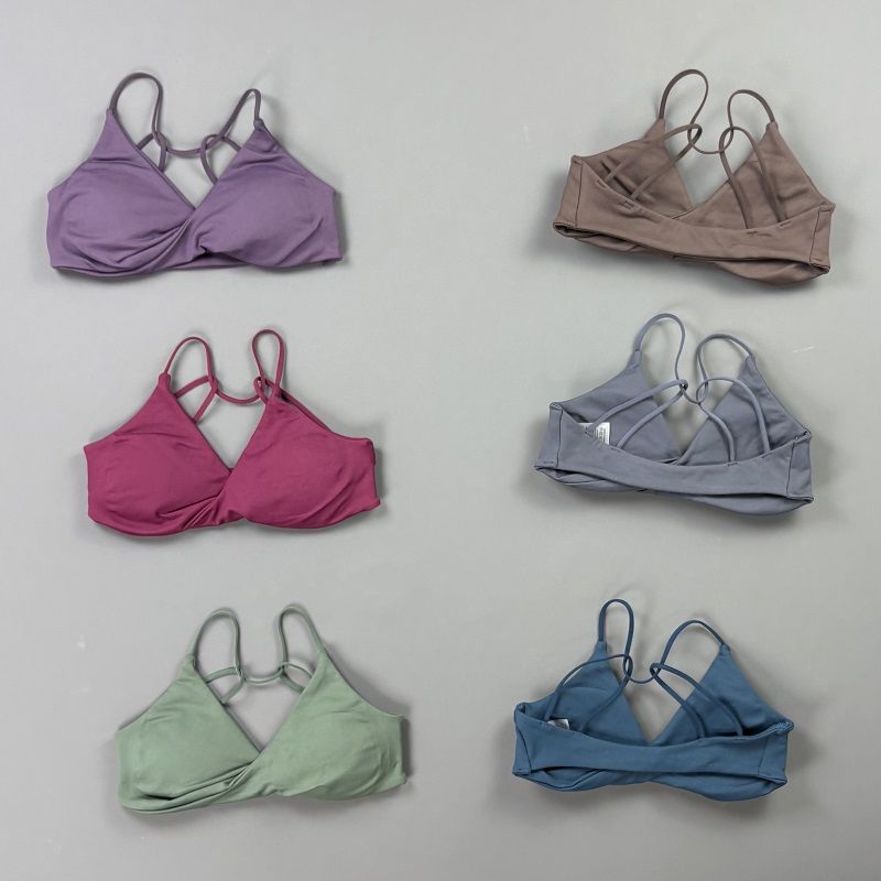 Pilates Yoga Workout - Vision Damen Sport-BH V-Ausschnitt Gedrehte Vorderseite