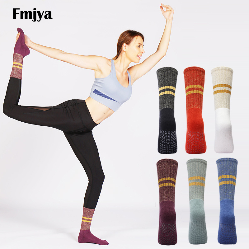 Pilates Yoga Grip Socks - Yoga-Socken mit Griffen, rutschfest, mittlere Wade,